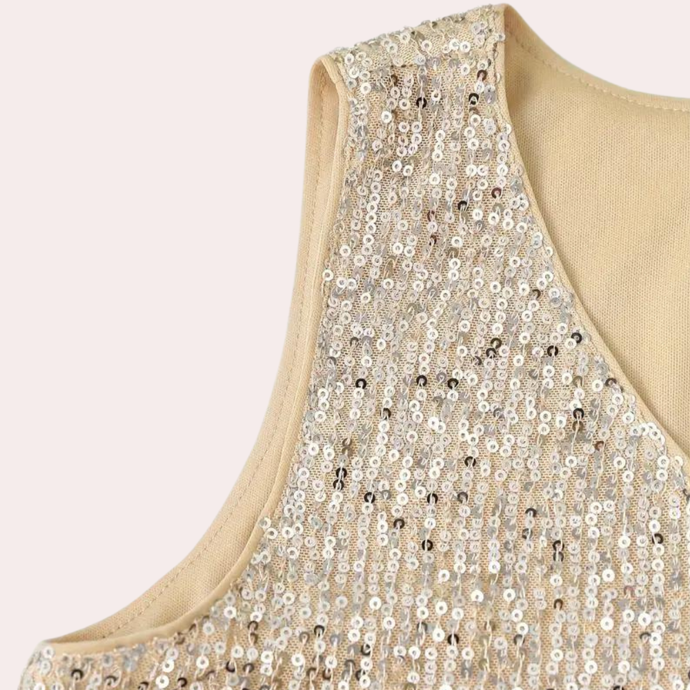 Chic women's blouse with sparkling glitter details