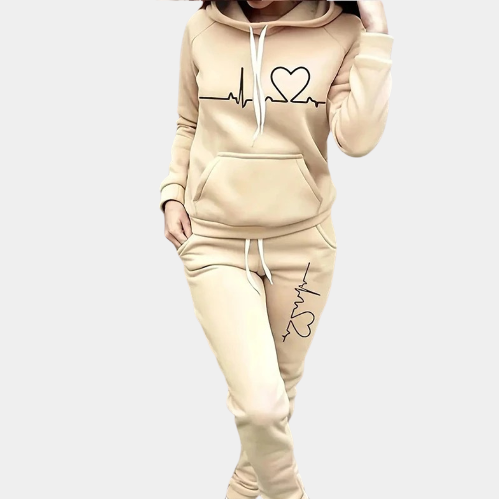 Modern and stylish women's hooded set