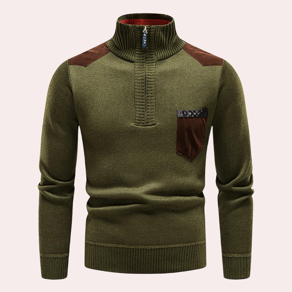 Ignatius - Timeless Elegance: Half Zip Sweater for the Contemporary Man
