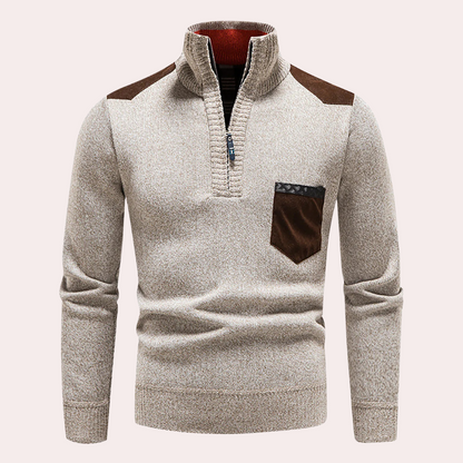 Ignatius - Timeless Elegance: Half Zip Sweater for the Contemporary Man
