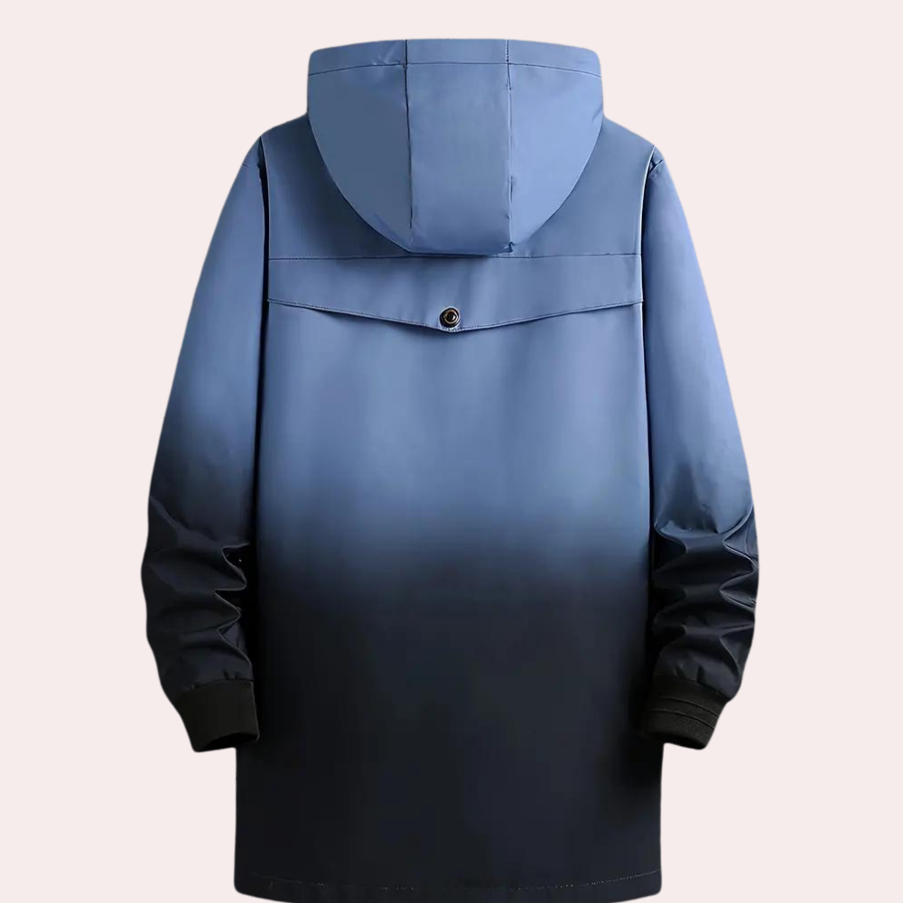 Herwig - Trendy warm men's coat with stylish colour gradient