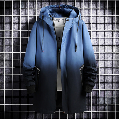 Herwig - Trendy warm men's coat with stylish colour gradient