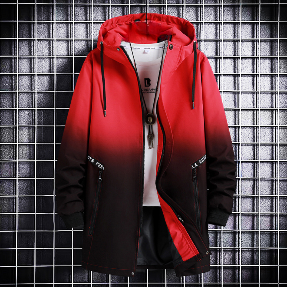 Herwig - Trendy warm men's coat with stylish colour gradient
