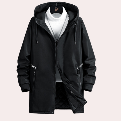 Herwig - Trendy warm men's coat with stylish colour gradient