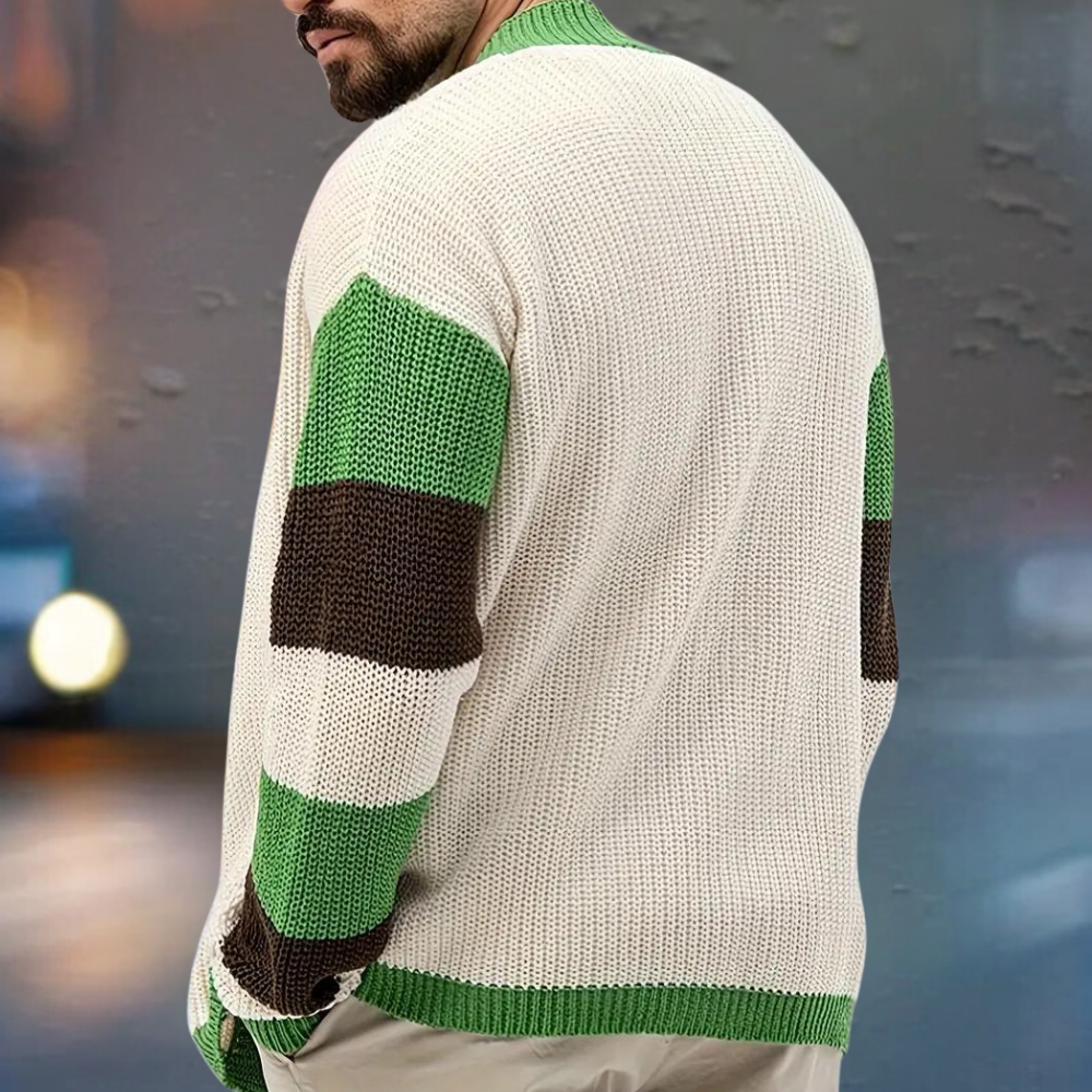 Damianos - Elegant Knitted Men's Sweater with Trendy Colourways