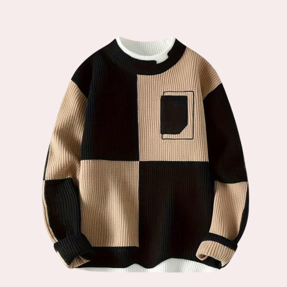 Agoston - Stylish Colour Block Pullover for the Modern Man