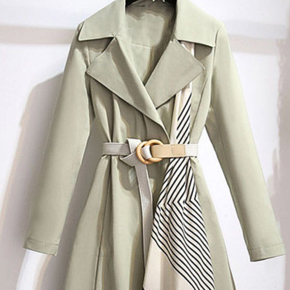 Aurembiaix - Stylish luxury trench coat for women with a refined belt