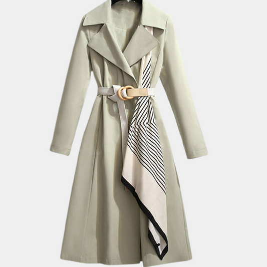 Aurembiaix - Stylish luxury trench coat for women with a refined belt