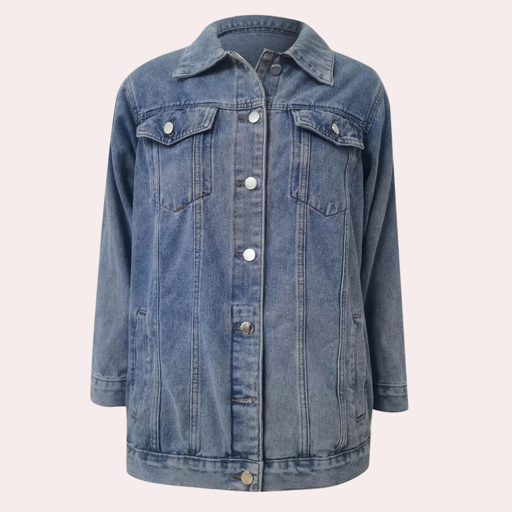 Elizabeth - Chic Denim Winter Coat for Ladies