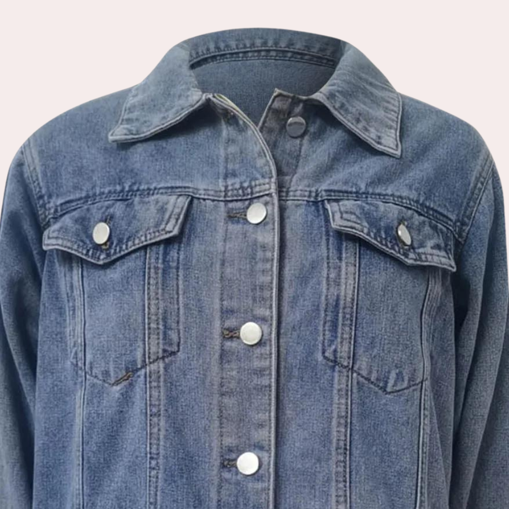 Elizabeth - Chic Denim Winter Coat for Ladies