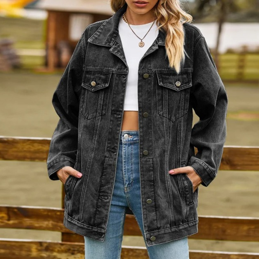 Elizabeth - Chic Denim Winter Coat for Ladies