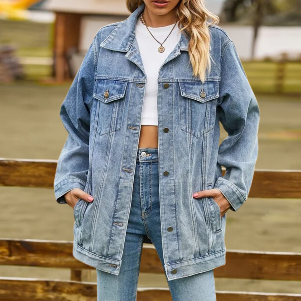 Elizabeth - Chic Denim Winter Coat for Ladies
