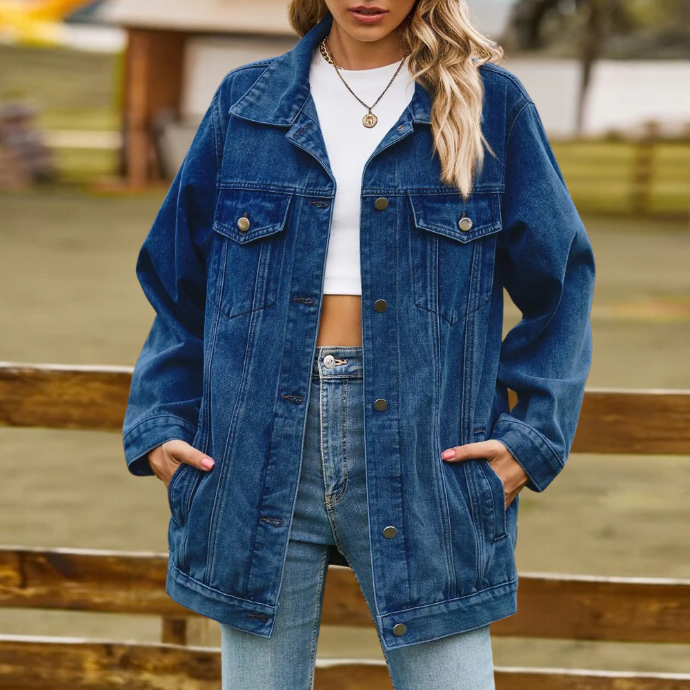 Elizabeth - Chic Denim Winter Coat for Ladies