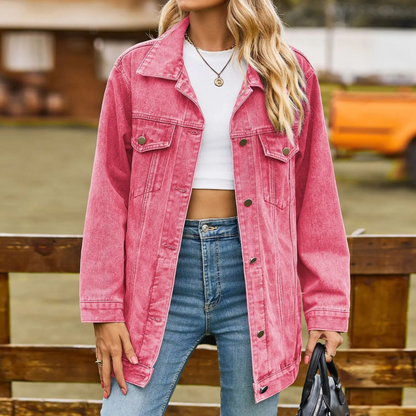 Elizabeth - Chic Denim Winter Coat for Ladies
