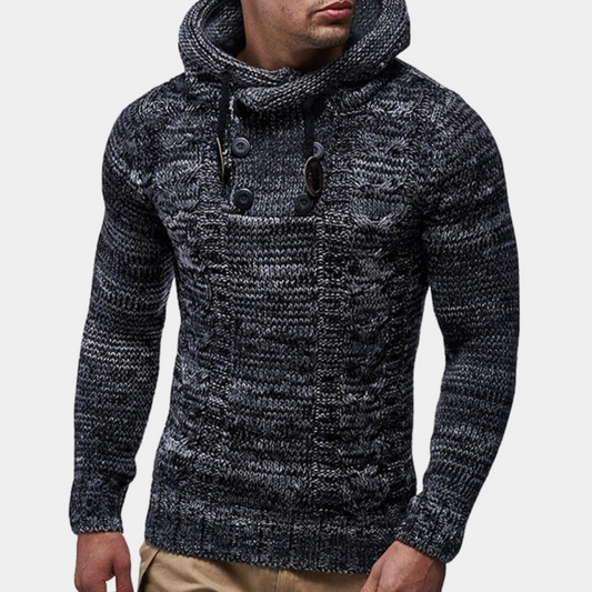 Stylish Men's Hooded Sweater - BRUCE for Comfort and Functionality