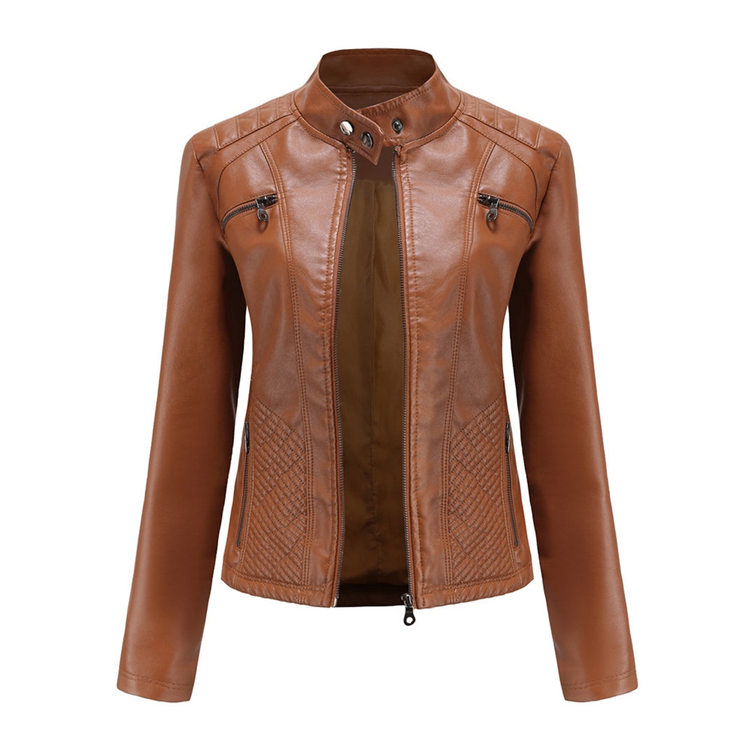 ANDRIJANA - Elegant leather jacket for a chic look