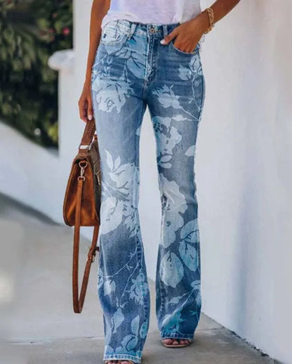 Ada - Trendy jeans with a beautiful floral pattern