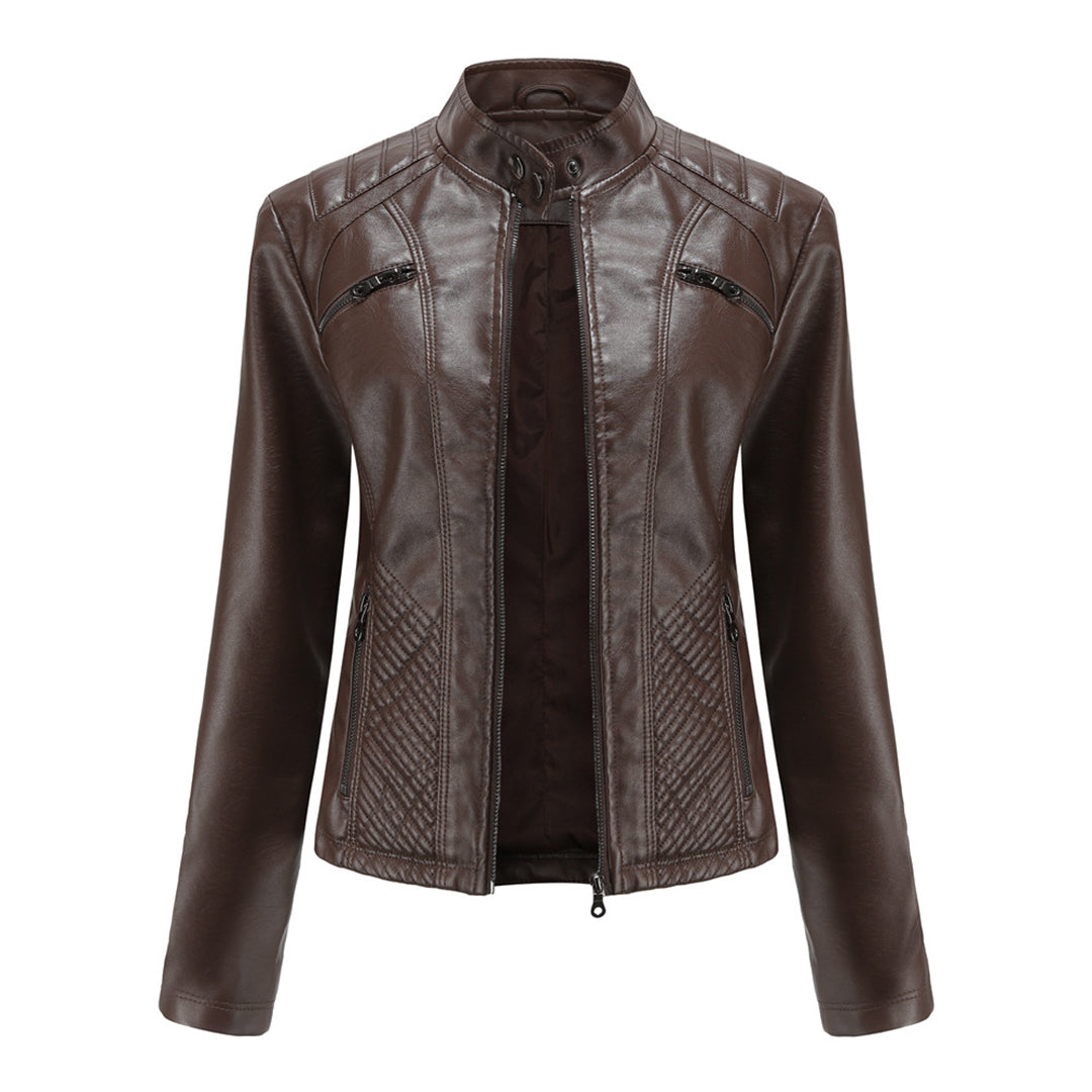 ANDRIJANA - Elegant leather jacket for a chic look