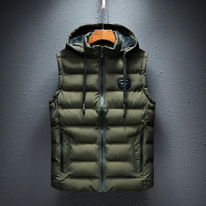ETTORIO - Men's long body warmer with stylish hoodie