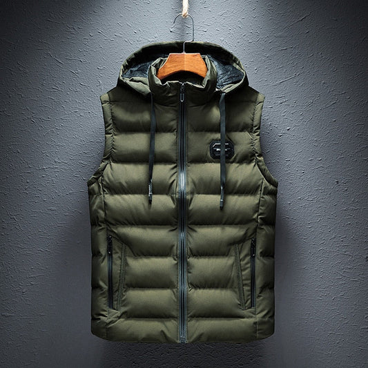 ETTORIO - Men's long body warmer with stylish hoodie