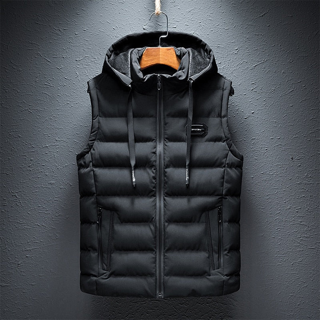 ETTORIO - Men's long body warmer with stylish hoodie