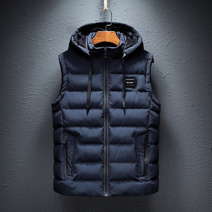 ETTORIO - Men's long body warmer with stylish hoodie