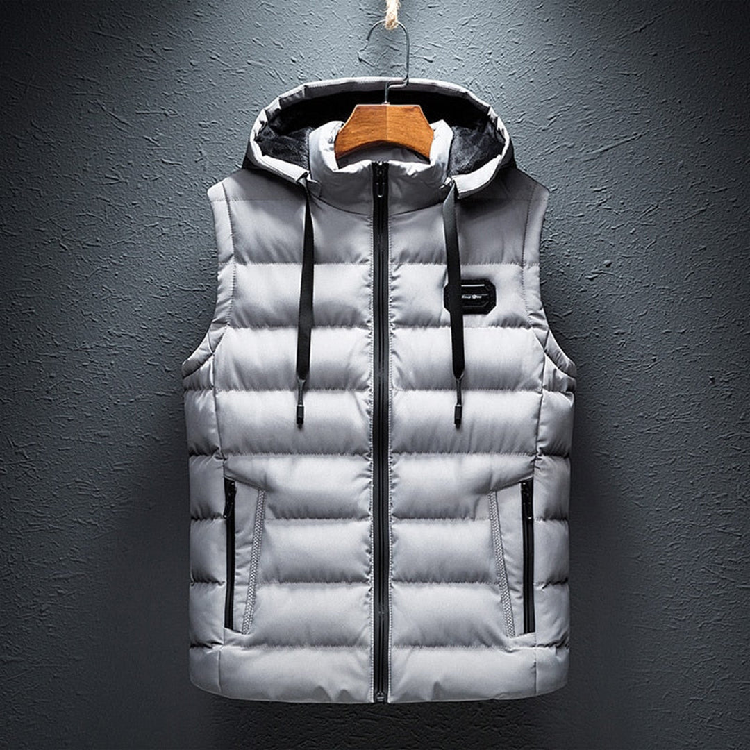 ETTORIO - Men's long body warmer with stylish hoodie