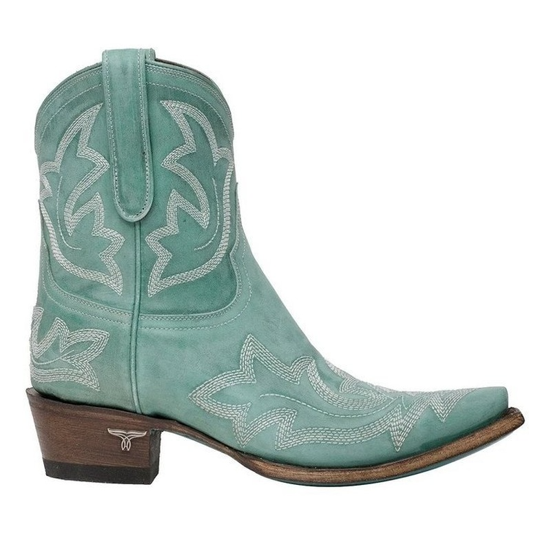 Stylish embroidered leather cowboy boots - Laurice