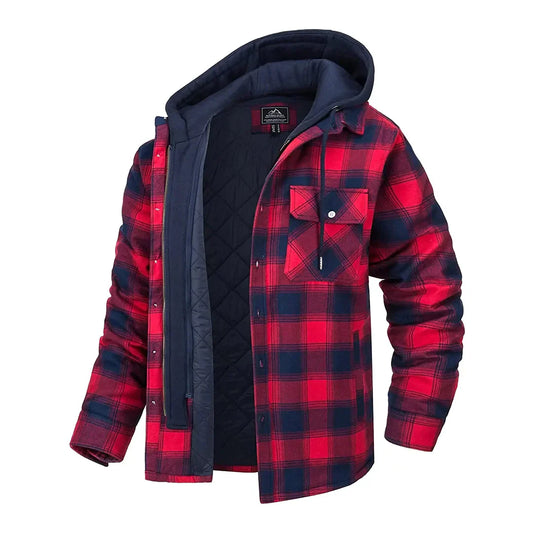Men's Hooded Checked Jacket - FLORIAN Stylish Protection from the Elements