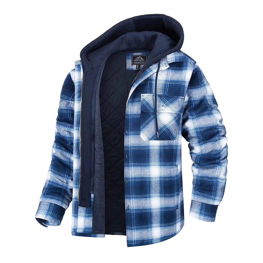 Men's Hooded Checked Jacket - FLORIAN Stylish Protection from the Elements
