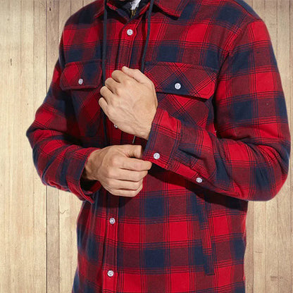 Men's Hooded Checked Jacket - FLORIAN Stylish Protection from the Elements