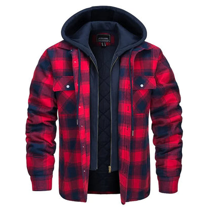 Men's Hooded Checked Jacket - FLORIAN Stylish Protection from the Elements