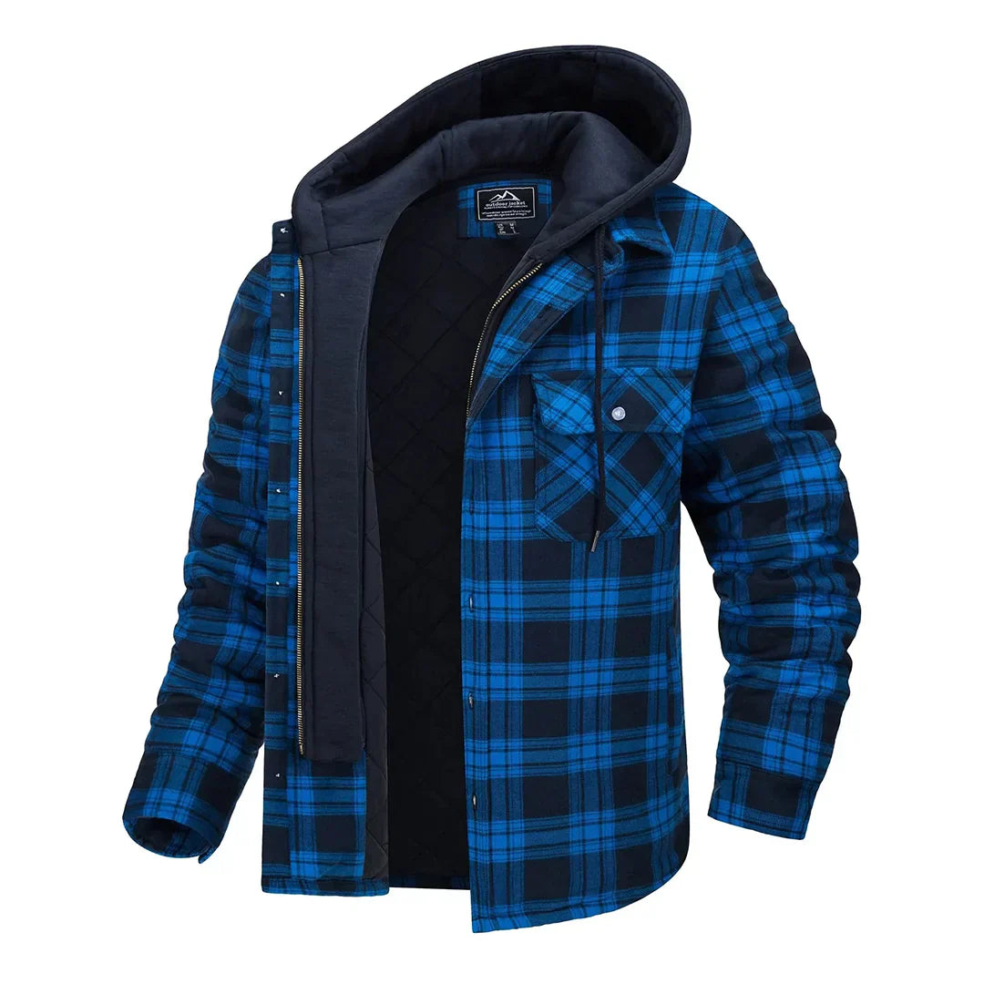 Men's Hooded Checked Jacket - FLORIAN Stylish Protection from the Elements