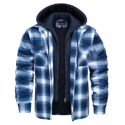 Men's Hooded Checked Jacket - FLORIAN Stylish Protection from the Elements