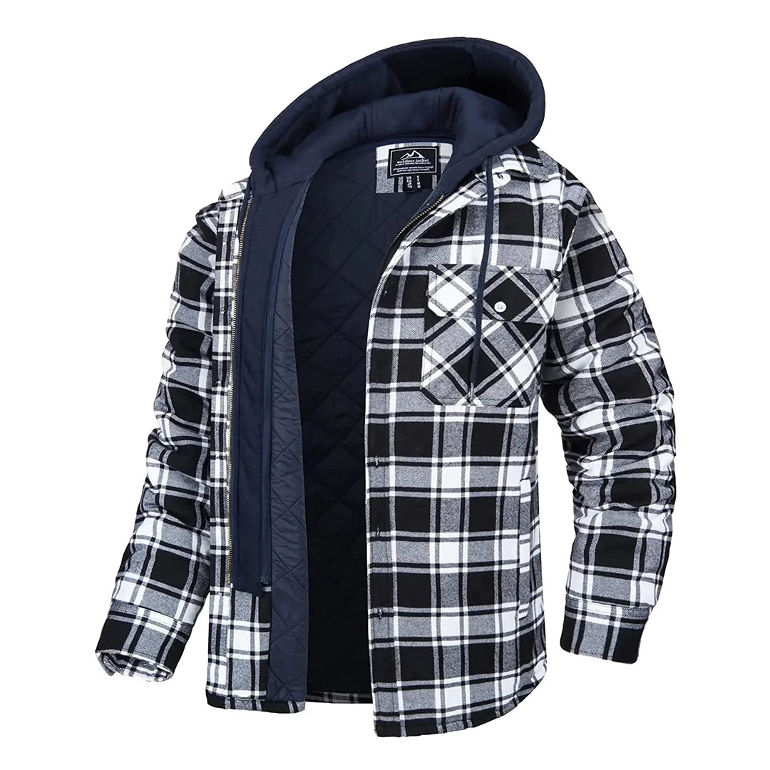 Men's Hooded Checked Jacket - FLORIAN Stylish Protection from the Elements