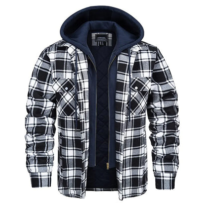 Men's Hooded Checked Jacket - FLORIAN Stylish Protection from the Elements