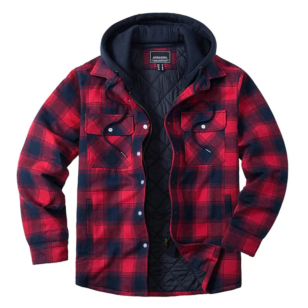 Men's Hooded Checked Jacket - FLORIAN Stylish Protection from the Elements