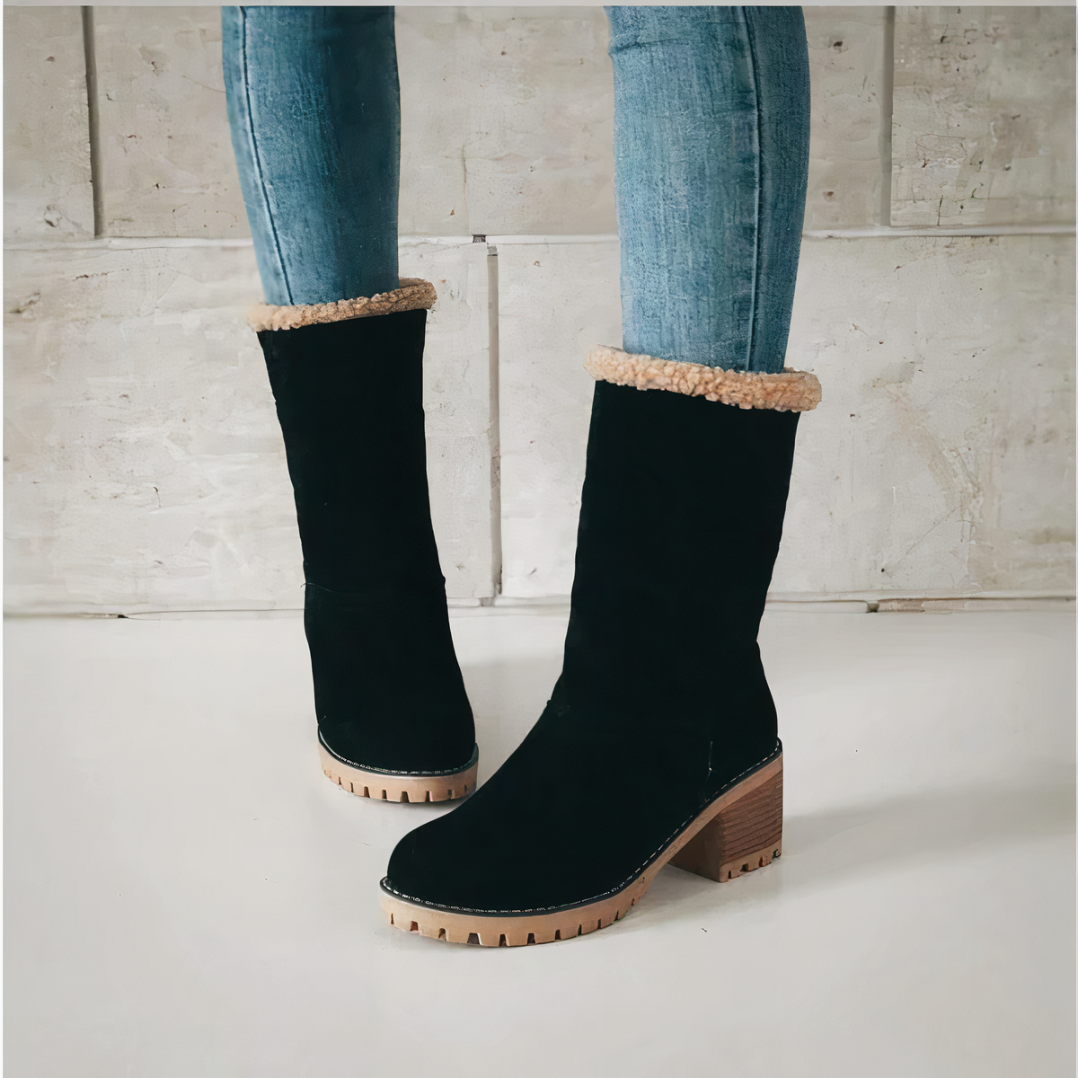 Stylish boots with square heel - Haven