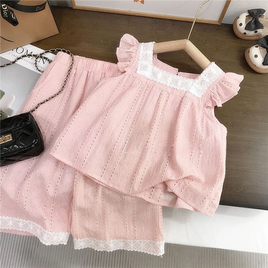 Eyelet embroidered lace premium set