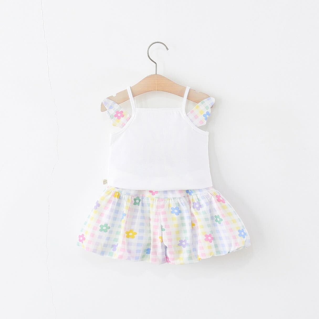 Cartoon top and floral shorts set