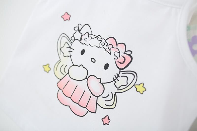Cartoon top and floral shorts set