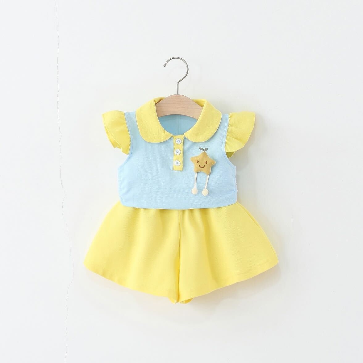 Star polo top and shorts set