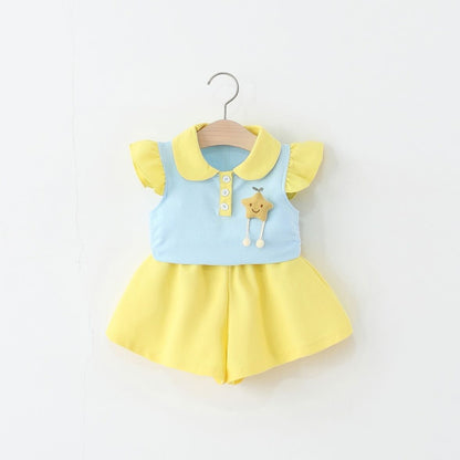 Star polo top and shorts set