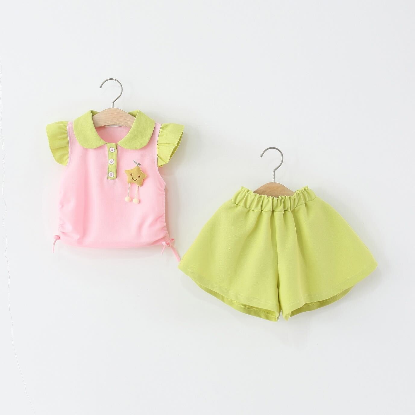 Star polo top and shorts set