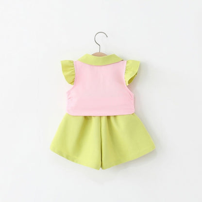 Star polo top and shorts set