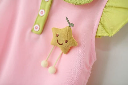 Star polo top and shorts set