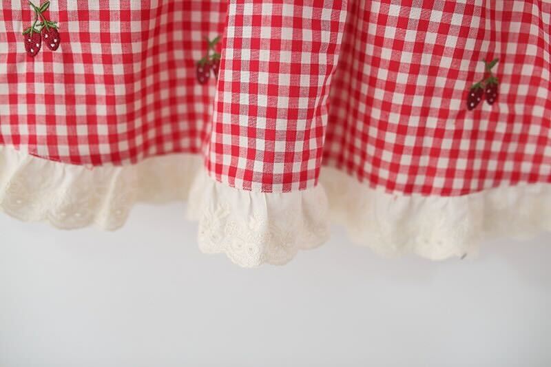 Bow checks lace dress