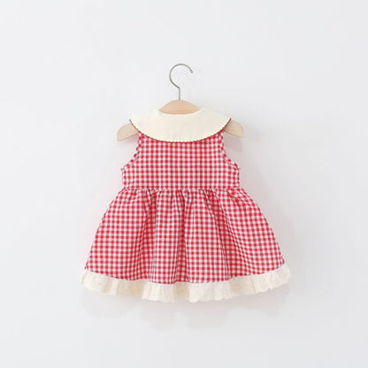 Bow checks lace dress