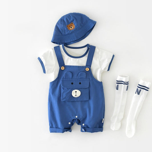 Bear dungaree set
