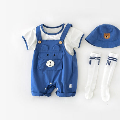 Bear dungaree set